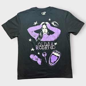 Olivia Rodrigo GUTS Tour Graphic T-Shirt Black‎ Purple Mens Large L Cotton Tee